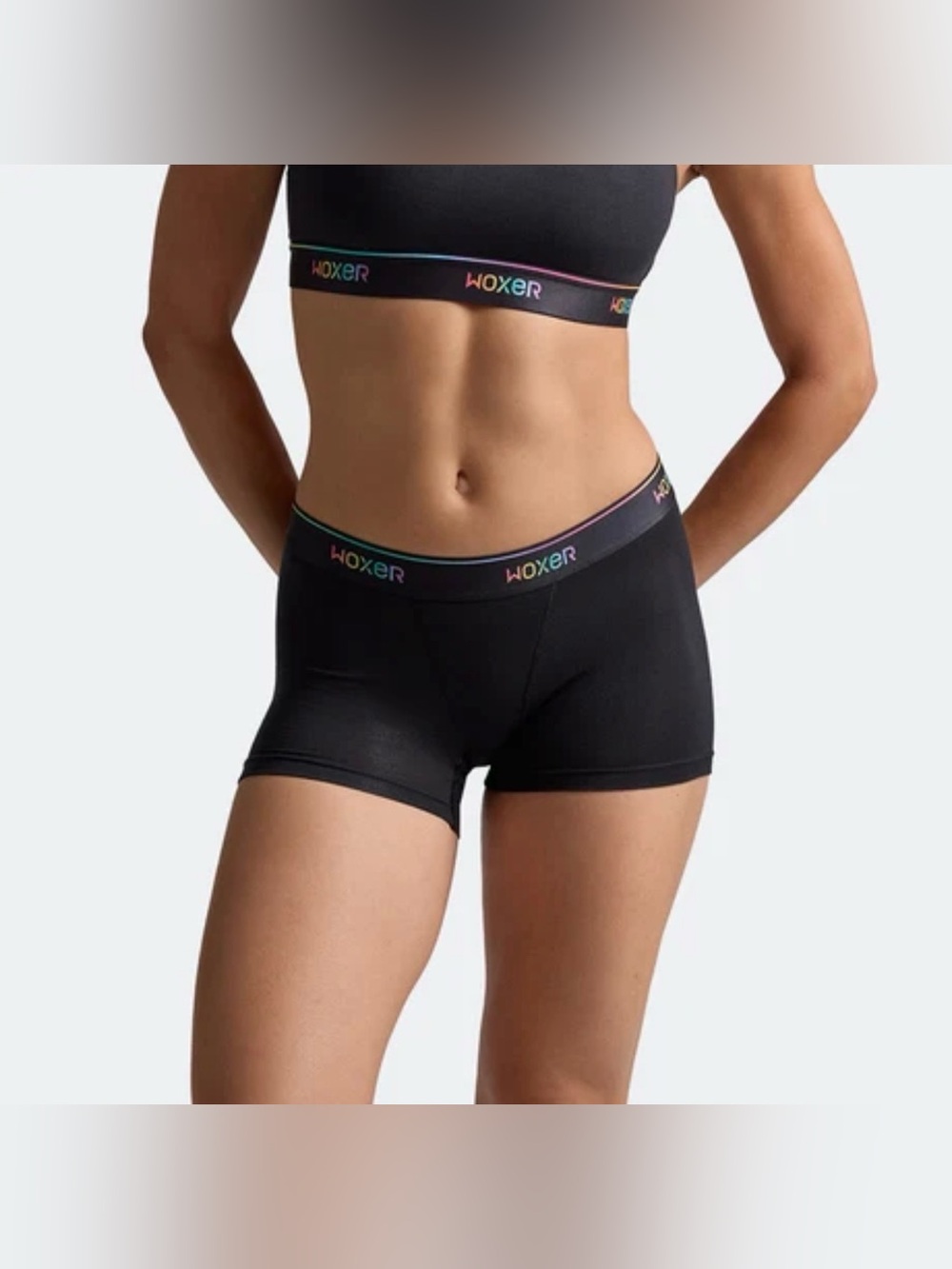 NWOT Woxer Rainbow Pride Sports Bra Boxer Set Racerback Wireless Logo Solid